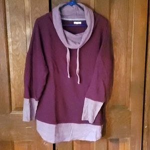 FW0920 Burgandy French Terry Tunic Sweatshirt